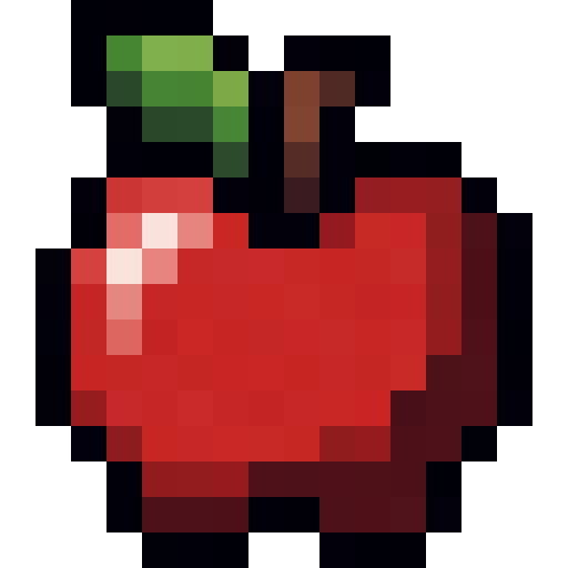 Red Apple With Leaf — a Minecraft Item (2D) made with resourcepack.ai