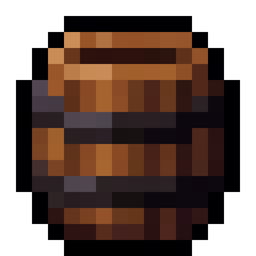 Wooden Barrel — a Minecraft Item (2D) made with resourcepack.ai
