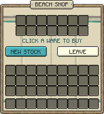Seaside Beach Shop GUI — a Minecraft GUI made with resourcepack.ai