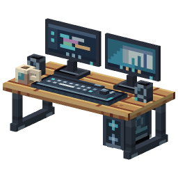 Dual Monitor Desk — a Minecraft Model made with resourcepack.ai