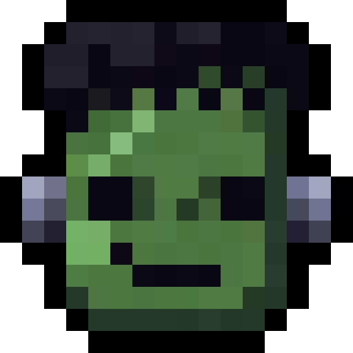 Frankenstein Monster Head — a head Minecraft Item (2D) made with resourcepack.ai