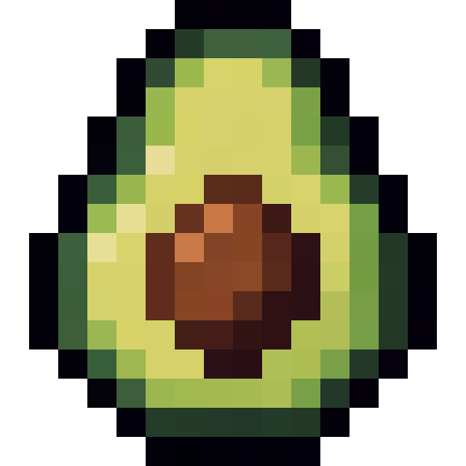 Avocado Half — a Minecraft Item (2D) made with resourcepack.ai