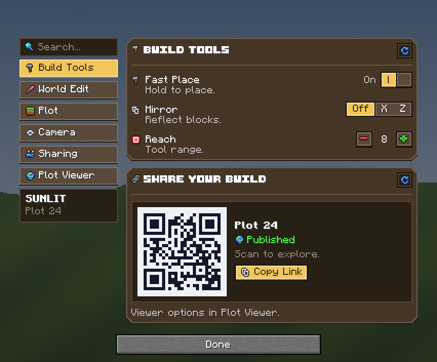 Build Tools Dialog — a Minecraft Dialog made with resourcepack.ai