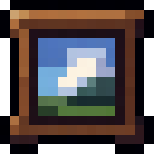 Wooden Painting Frame — a Minecraft Item (2D) made with resourcepack.ai