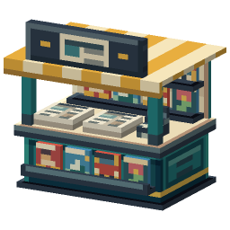 Street Newsstand Kiosk — a Minecraft Model made with resourcepack.ai