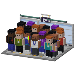 Gathered Townsfolk — a medieval Minecraft Model made with resourcepack.ai