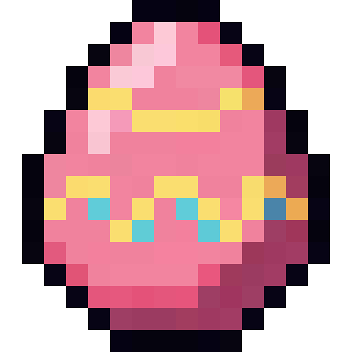 Pink Striped Easter Egg — a easter Minecraft Item (2D) made with resourcepack.ai