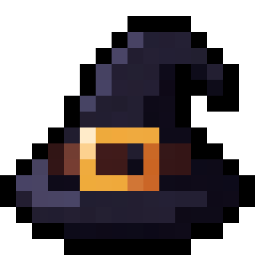Witch Hat Buckle — a hat Minecraft Item (2D) made with resourcepack.ai