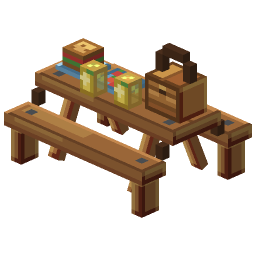 Picnic Table Feast — a Minecraft Model made with resourcepack.ai