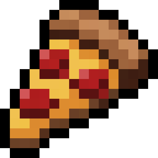Pepperoni Pizza Slice — a Minecraft Item (2D) made with resourcepack.ai