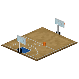 Wooden Basketball Court — a Minecraft Model made with resourcepack.ai