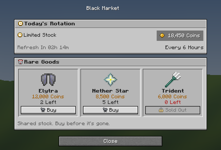 Black Market — a Minecraft Dialog made with resourcepack.ai