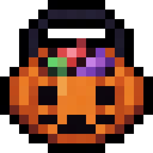 Candy Pumpkin Bucket — a Minecraft Item (2D) made with resourcepack.ai