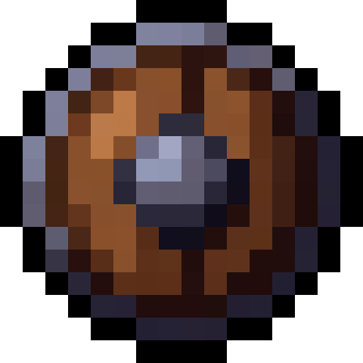 Round Wooden Shield — a Minecraft Item (2D) made with resourcepack.ai