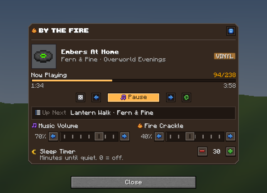 Campfire Radio — a Minecraft Dialog made with resourcepack.ai