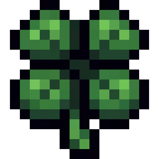 Four Leaf Clover — a cottagecore Minecraft Item (2D) made with resourcepack.ai
