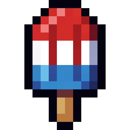 Red White Blue Popsicle — a Minecraft Item (2D) made with resourcepack.ai
