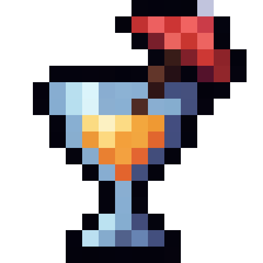 Cocktail Glass With Umbrella — a Minecraft Item (2D) made with resourcepack.ai
