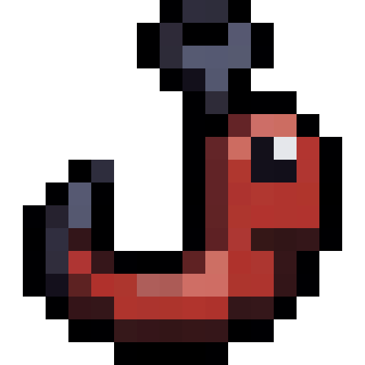 Worm Bait Hook — a Minecraft Item (2D) made with resourcepack.ai