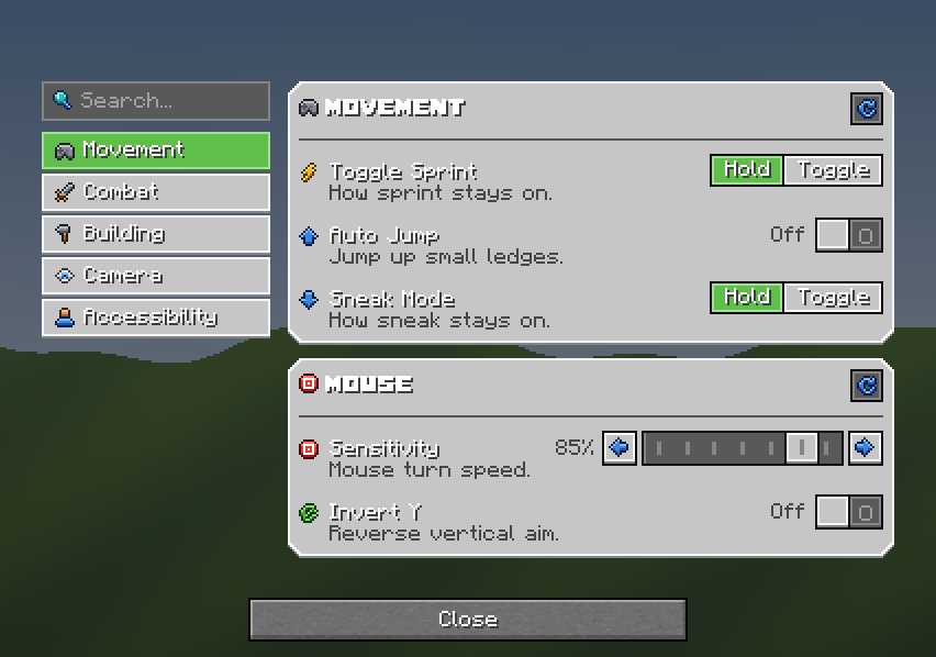 Classic Controls — a Minecraft Dialog made with resourcepack.ai