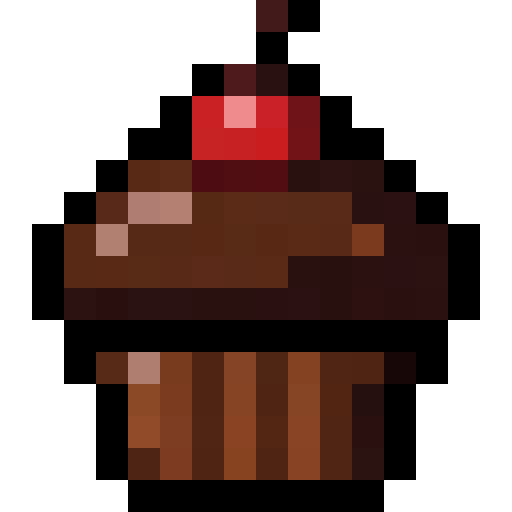 Chocolate Cupcake Cherry — a Minecraft Item (2D) made with resourcepack.ai