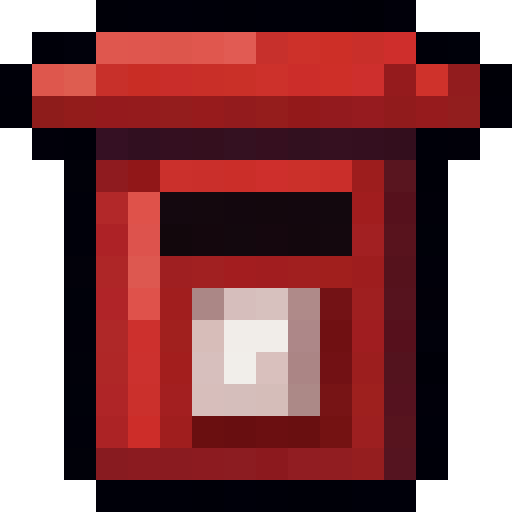 Red Post Box — a Minecraft Item (2D) made with resourcepack.ai