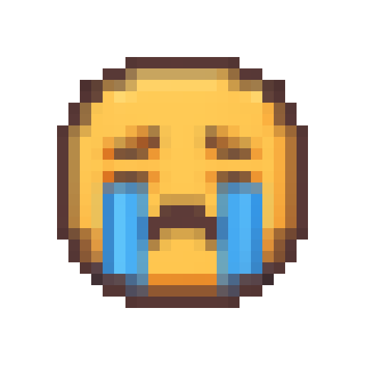 Crying Emoji — a yellow Minecraft Icon made with resourcepack.ai