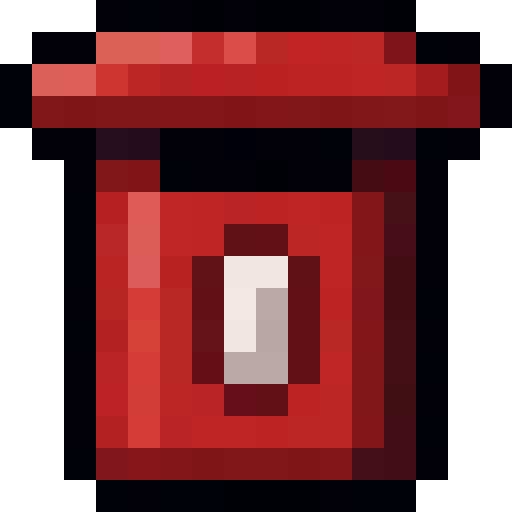 Red Post Box — a Minecraft Item (2D) made with resourcepack.ai
