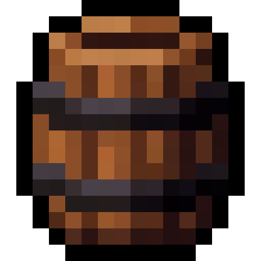 Wooden Barrel — a Minecraft Item (2D) made with resourcepack.ai