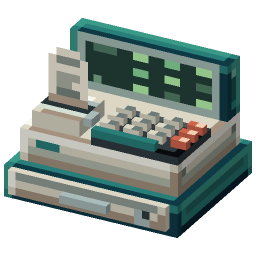 Retro Cash Register — a cream Minecraft Model made with resourcepack.ai