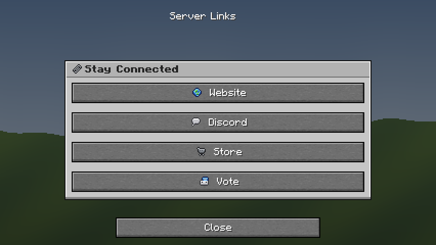 Server Links — a Minecraft Dialog made with resourcepack.ai