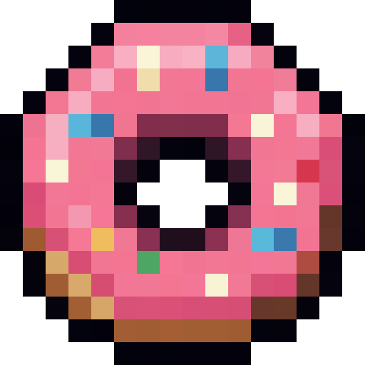 Pink Sprinkle Donut — a Minecraft Item (2D) made with resourcepack.ai
