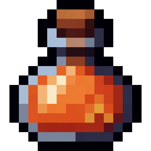 Orange Fire Potion — a Minecraft Item (2D) made with resourcepack.ai