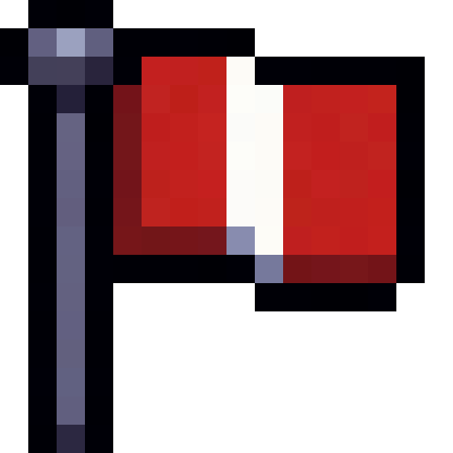 Red Flag Pole — a Minecraft Icon made with resourcepack.ai