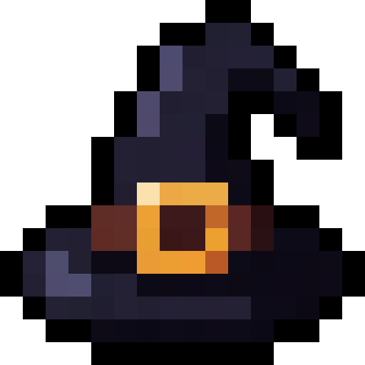 Witch Hat Buckle — a hat Minecraft Item (2D) made with resourcepack.ai