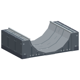 Gray Skate Half Pipe — a Minecraft Model made with resourcepack.ai