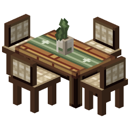 Oak Table And Chairs — a Minecraft Model made with resourcepack.ai