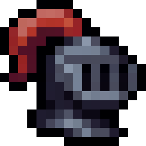 Knight Helmet With Plume — a Minecraft Item (2D) made with resourcepack.ai