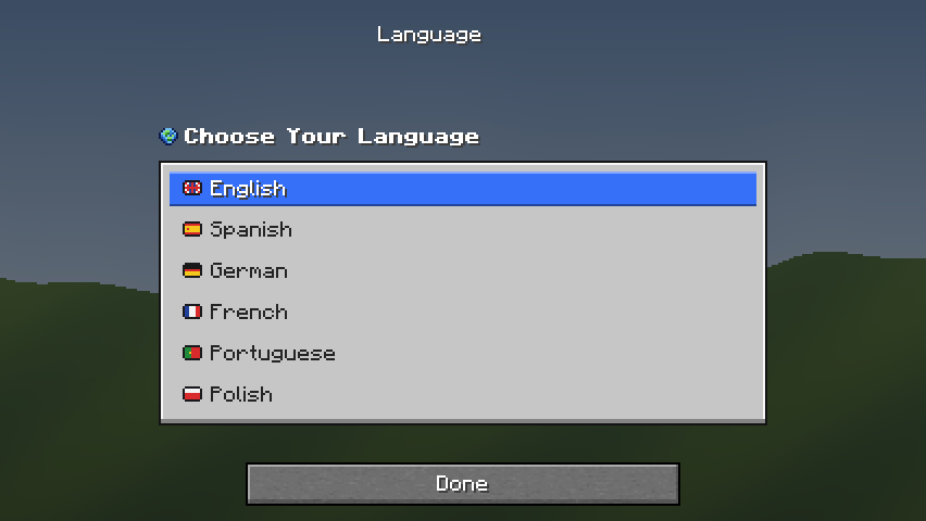 Language — a Minecraft Dialog made with resourcepack.ai