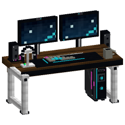 Dual Monitor Desk Setup — a Minecraft Model made with resourcepack.ai