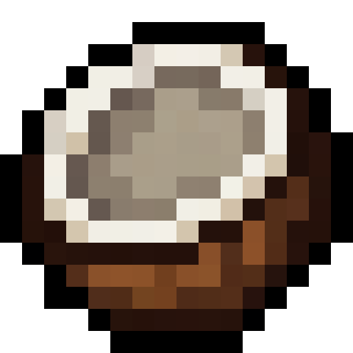 Coconut Cut Open — a Minecraft Item (2D) made with resourcepack.ai