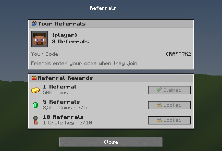 Referrals — a Minecraft Dialog made with resourcepack.ai