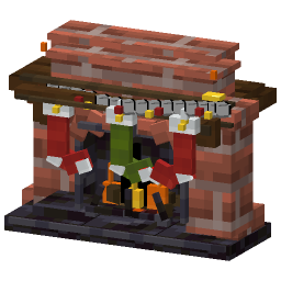 Christmas Brick Fireplace — a red Minecraft Model made with resourcepack.ai