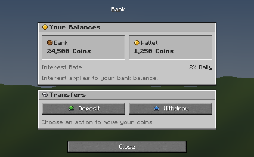 Bank — a Minecraft Dialog made with resourcepack.ai