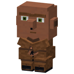 Villager Plushie — a brown Minecraft Model made with resourcepack.ai