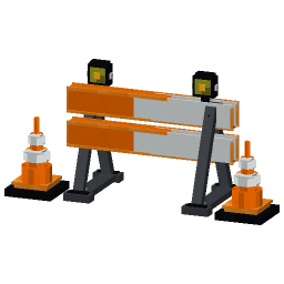 Construction Road Barrier — a Minecraft Model made with resourcepack.ai