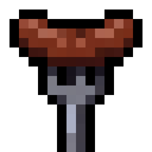 Sausage On Fork — a Minecraft Item (2D) made with resourcepack.ai