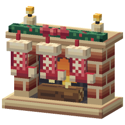Christmas Stocking Fireplace — a Minecraft Model made with resourcepack.ai