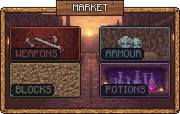 Fantasy Market Menu — a medieval Minecraft GUI made with resourcepack.ai