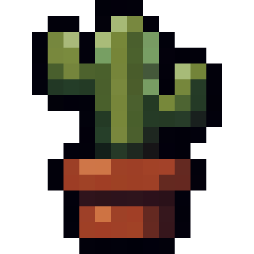 Potted Cactus — a Minecraft Item (2D) made with resourcepack.ai
